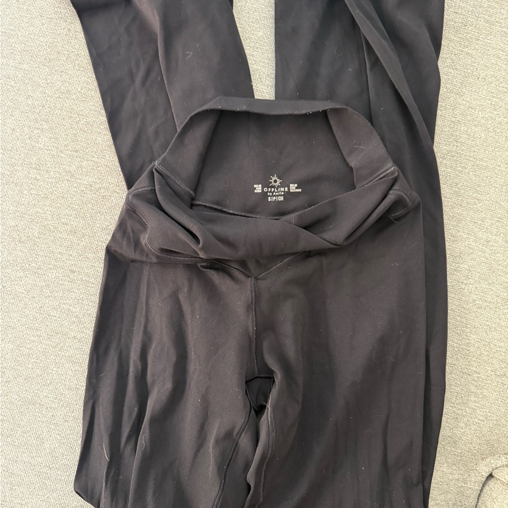 Aerie Offline High Wasted Crossover Flare Leggings